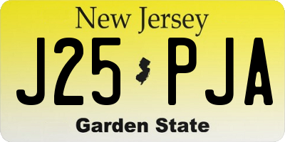 NJ license plate J25PJA