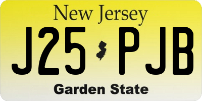 NJ license plate J25PJB