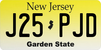NJ license plate J25PJD