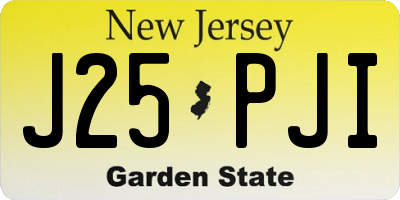 NJ license plate J25PJI