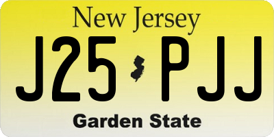 NJ license plate J25PJJ
