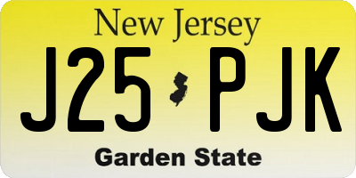 NJ license plate J25PJK
