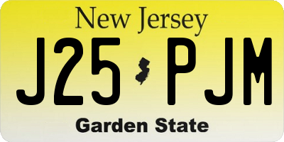 NJ license plate J25PJM