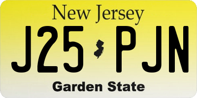 NJ license plate J25PJN