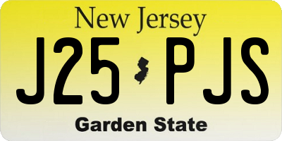 NJ license plate J25PJS