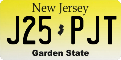 NJ license plate J25PJT