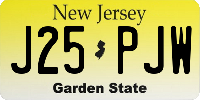 NJ license plate J25PJW