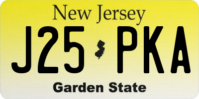 NJ license plate J25PKA