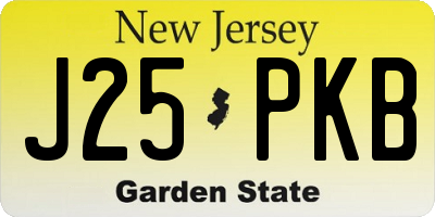 NJ license plate J25PKB