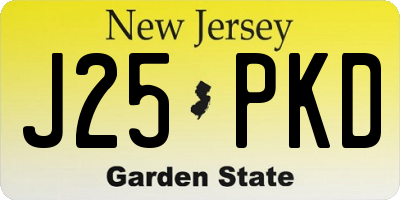 NJ license plate J25PKD