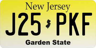 NJ license plate J25PKF