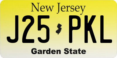 NJ license plate J25PKL