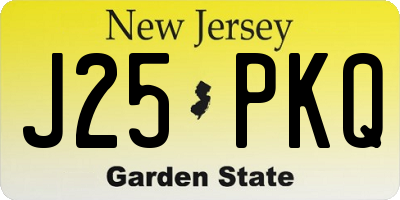 NJ license plate J25PKQ