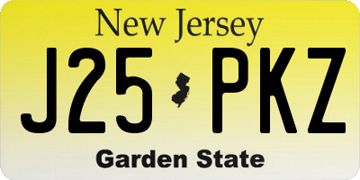 NJ license plate J25PKZ