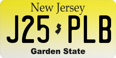 NJ license plate J25PLB