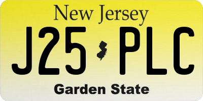 NJ license plate J25PLC