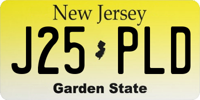 NJ license plate J25PLD
