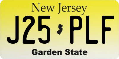 NJ license plate J25PLF