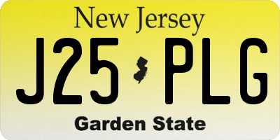 NJ license plate J25PLG