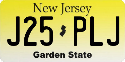 NJ license plate J25PLJ