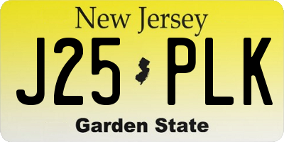 NJ license plate J25PLK