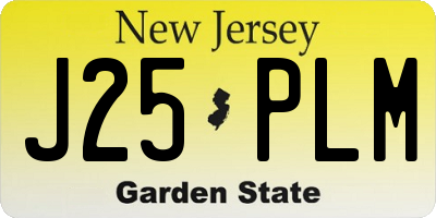 NJ license plate J25PLM