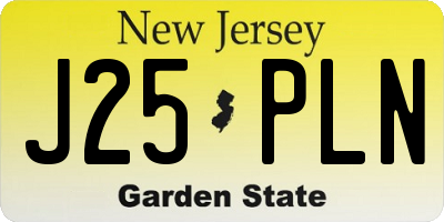 NJ license plate J25PLN