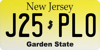 NJ license plate J25PLO