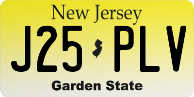 NJ license plate J25PLV