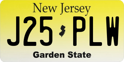NJ license plate J25PLW