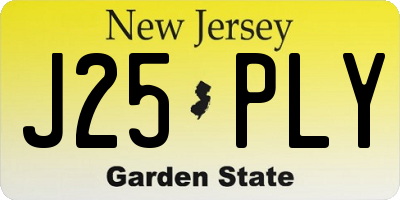 NJ license plate J25PLY