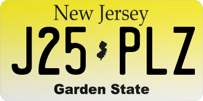 NJ license plate J25PLZ