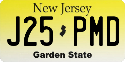 NJ license plate J25PMD