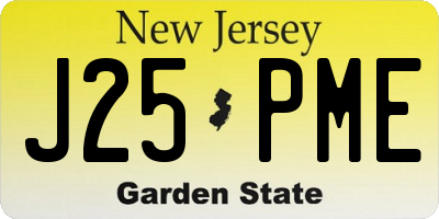 NJ license plate J25PME