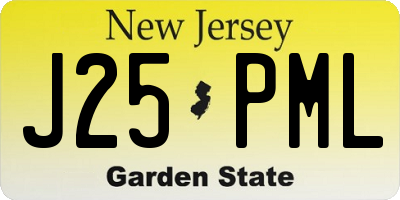 NJ license plate J25PML