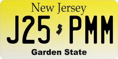 NJ license plate J25PMM