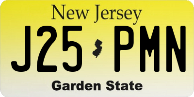 NJ license plate J25PMN