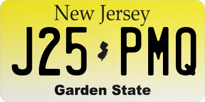 NJ license plate J25PMQ