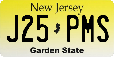 NJ license plate J25PMS