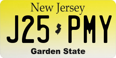 NJ license plate J25PMY