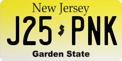 NJ license plate J25PNK