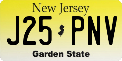 NJ license plate J25PNV