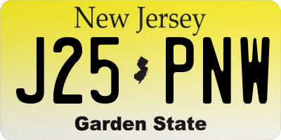 NJ license plate J25PNW