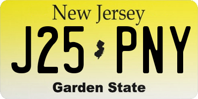 NJ license plate J25PNY