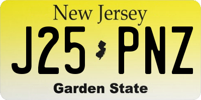 NJ license plate J25PNZ