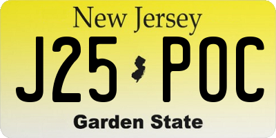 NJ license plate J25POC