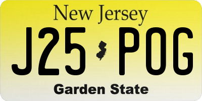 NJ license plate J25POG