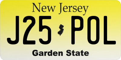 NJ license plate J25POL