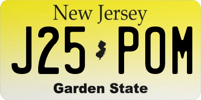 NJ license plate J25POM