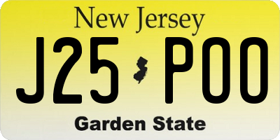 NJ license plate J25POO